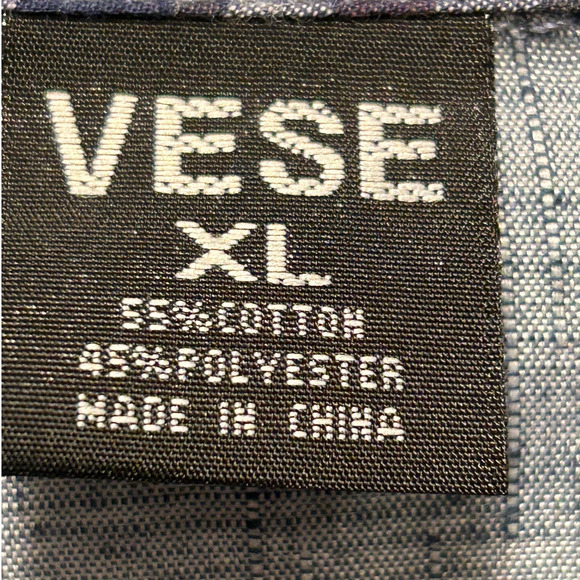 Vese Lightweight Blue Button Down Short Sleeve Shirt, Size XL - Picture 3 of 4